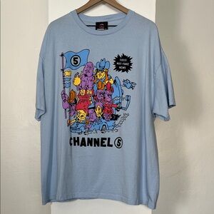 CHANNEL 5 Light Blue Graphic Tee
